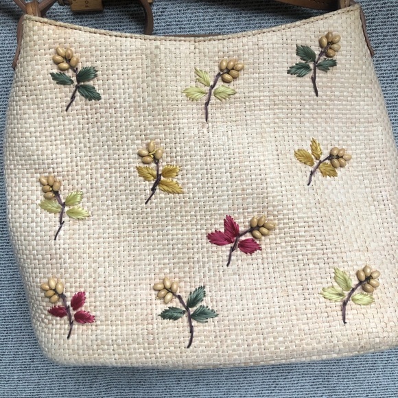 Vintage Genuine Fossil Straw Shoulder Bag pristine - Picture 2 of 8